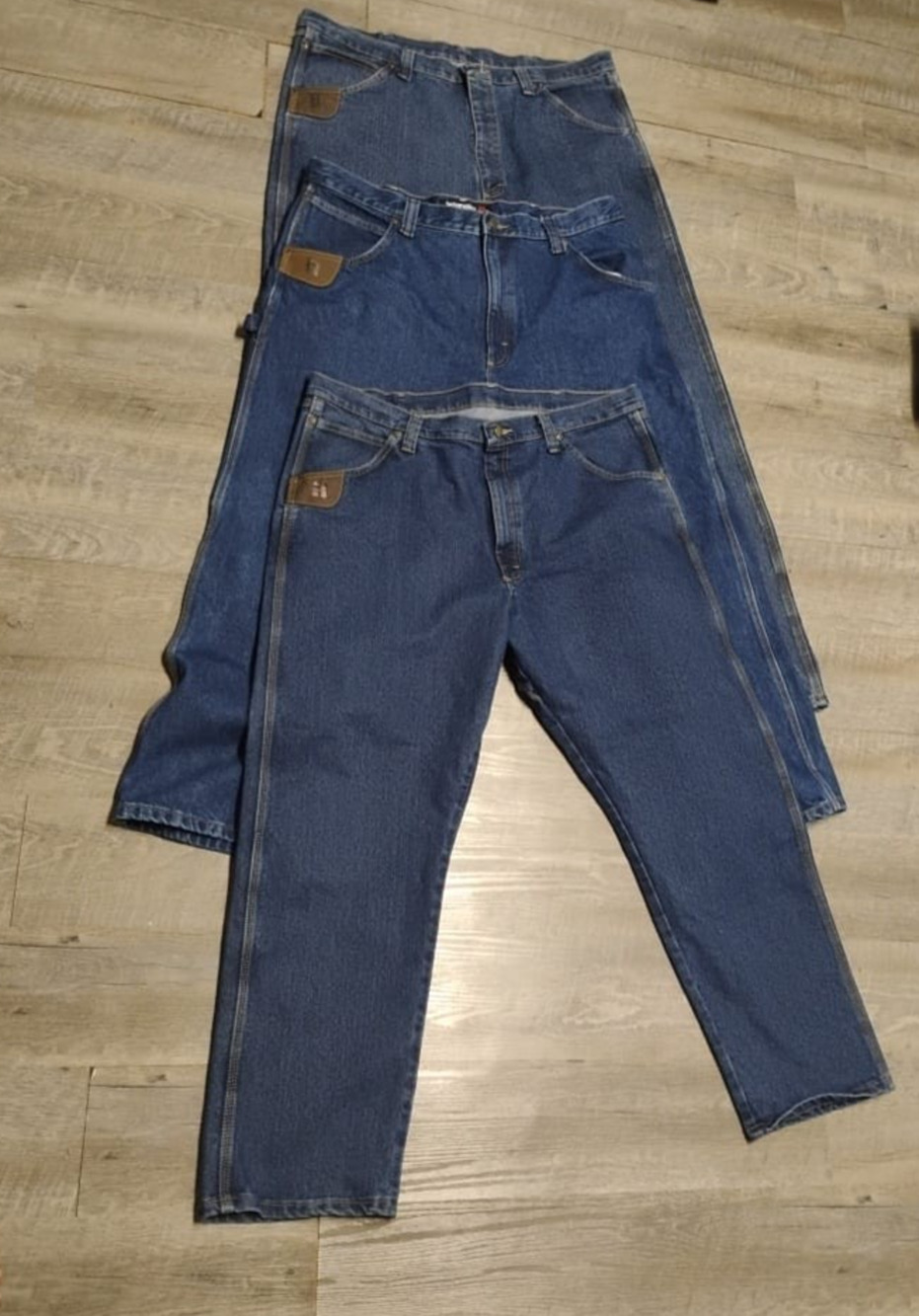 Wrangler RIGGS WORKWEAR Denim Blue Jeans Lot of 3 Pants Mens 42x30, 34